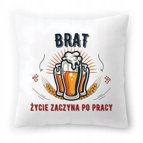 Poduszka Dla Brata Braciszka na Urodziny Prezent z Nadrukiem ze Zdjęciem