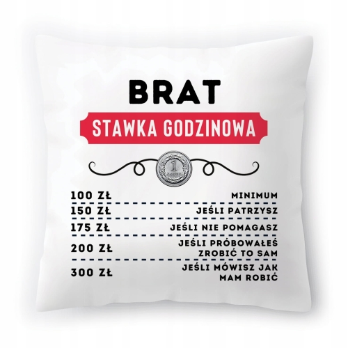 Poduszka Dla Brata Braciszka na Urodziny Prezent z Nadrukiem ze Zdjęciem