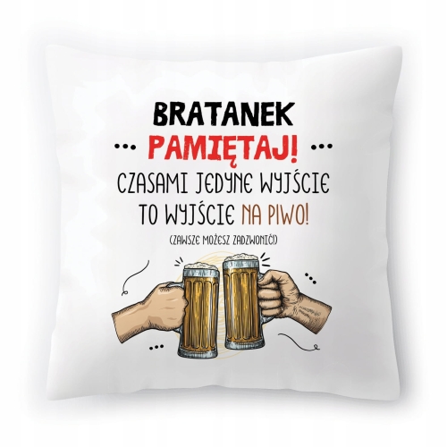 Poduszka Dla Bratanka na Urodziny Imieniny Prezent z Nadrukiem ze Zdjęciem