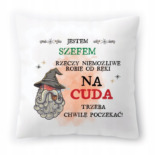 Poduszka Dla Szefa Szefunia na Urodziny Prezent z Nadrukiem ze Zdjęciem