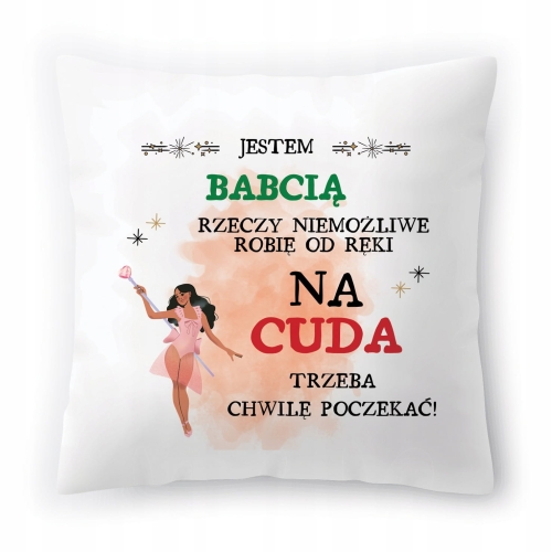 Poduszka Dla Babci Babuni na Urodziny Prezent z Nadrukiem ze Zdjęciem