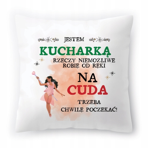 Poduszka Dla Kucharki na Urodziny na Prezent z Nadrukiem ze Zdjęciem