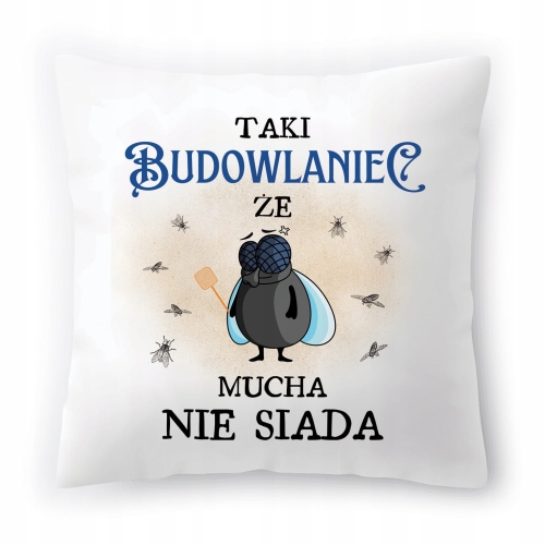 Poduszka Dla Budowlańca na Urodziny na Prezent z Nadrukiem ze Zdjęciem