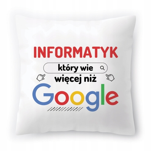 Poduszka Dla Informatyka na Urodziny na Prezent z Nadrukiem ze Zdjęciem