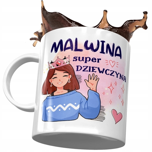 Dla Malwiny Kubek na Urodziny Imieniny na Prezent z Nadrukiem ze Zdjęciem