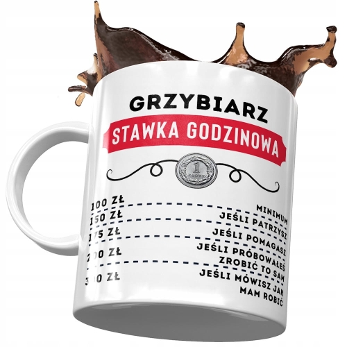 Dla Grzybiarza Kubek na Urodziny na Prezent z Nadrukiem ze Zdjęciem