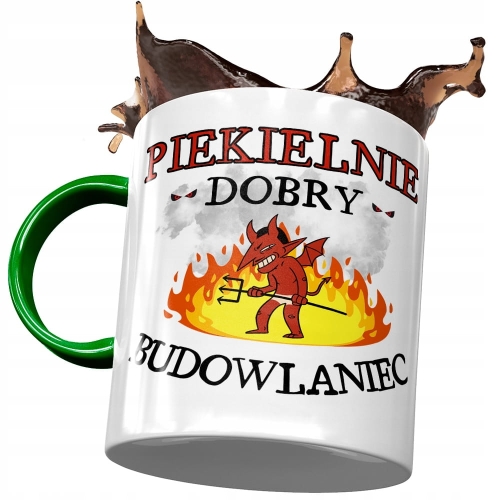 Kubek Dla Budowlańca Piekielnie Dobry Budowlaniec z Nadrukiem ze Zdjęciem
