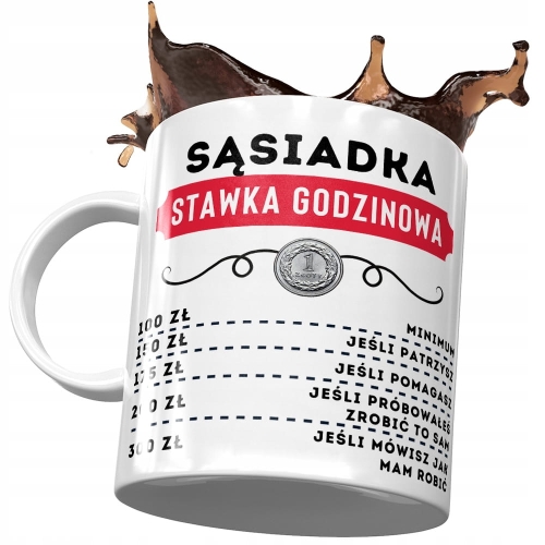 Dla Sąsiadki Kubek na Urodziny Imieniny na Prezent z Nadrukiem ze Zdjęciem