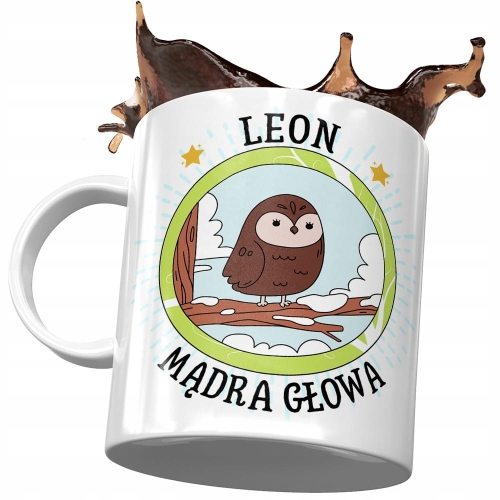 Kubek Dla Leona Syna na Dzień Dziecka Prezent z Nadrukiem ze Zdjęciem