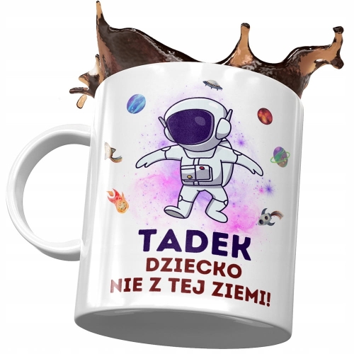 Kubek Dla Tadka Syna na Dzień Dziecka Prezent z Nadrukiem ze Zdjęciem