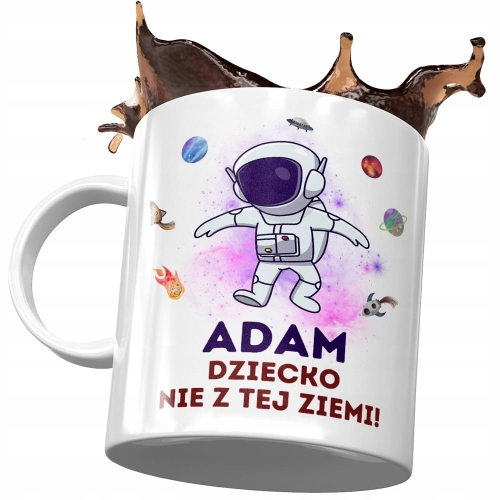 Kubek Dla Adama Syna na Dzień Dziecka Prezent z Nadrukiem ze Zdjęciem