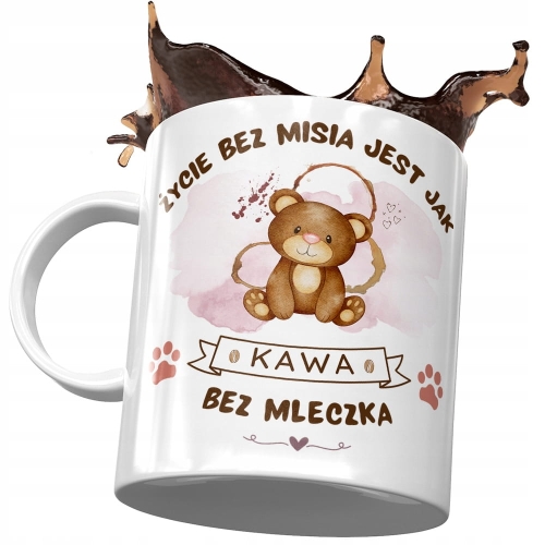Kubek z Misiem Miś Słodki na Prezent z Nadrukiem ze Zdjęciem