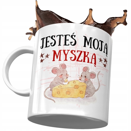 Kubek z Myszą Myszką Słodki na Prezent z Nadrukiem ze Zdjęciem