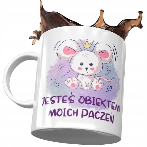 Kubek z Myszą Myszką Słodki na Prezent z Nadrukiem ze Zdjęciem