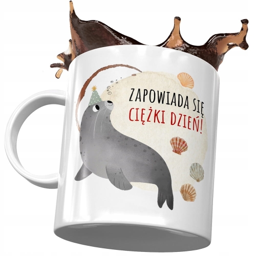 Kubek z Foką Foczką Foczunią Słodki na Prezent z Nadrukiem ze Zdjęciem