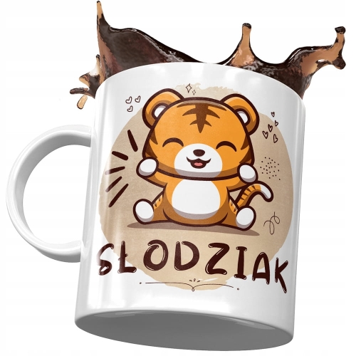 Kubek z Tygryskiem Tygrysem Słodki na Prezent z Nadrukiem ze Zdjęciem