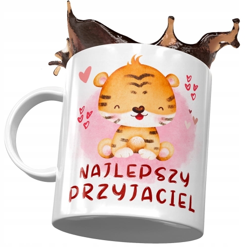Kubek z Tygryskiem Tygrysem Słodki na Prezent z Nadrukiem ze Zdjęciem