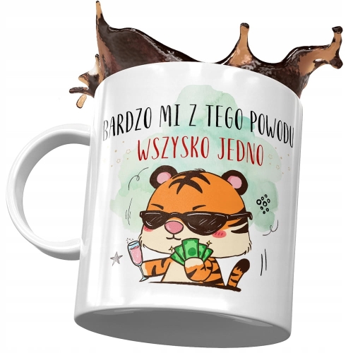 Kubek z Tygryskiem Tygrysem Słodki na Prezent z Nadrukiem ze Zdjęciem