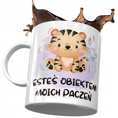 Kubek z Tygryskiem Tygrysem Słodki na Prezent z Nadrukiem ze Zdjęciem