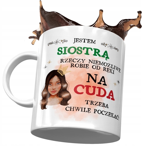 Kubek Dla Siostry Siostrzyczki na Urodziny Prezent z Nadrukiem ze Zdjęciem