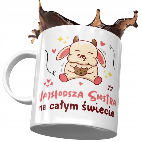 Kubek Dla Siostry Siostrzyczki na Urodziny Prezent z Nadrukiem ze Zdjęciem