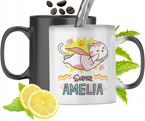 Dla Amelii Kubek Magiczny Córki Dziecka Prezent Z Nadrukiem Ze Zdjęciem