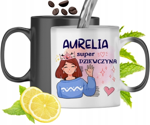 Dla Aurelii Kubek Magiczny Córki Dziecka Prezent Z Nadrukiem Ze Zdjęciem