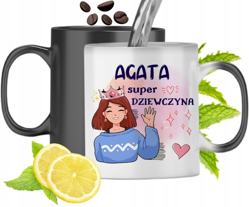 Dla Agaty Kubek Magiczny Córki Dziecka Prezent Z Nadrukiem Ze Zdjęciem