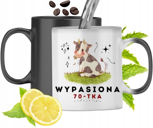Kubek Magiczny Na Urodziny 70Te Zmieniający Kolor Z Nadrukiem Ze Zdjęciem