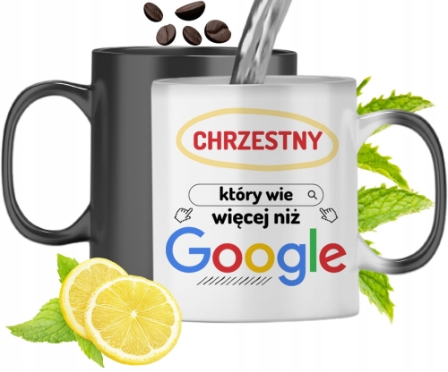 Kubek Magiczny Dla Chrzestnego Zmieniający Kolor Z Nadrukiem Ze Zdjęciem