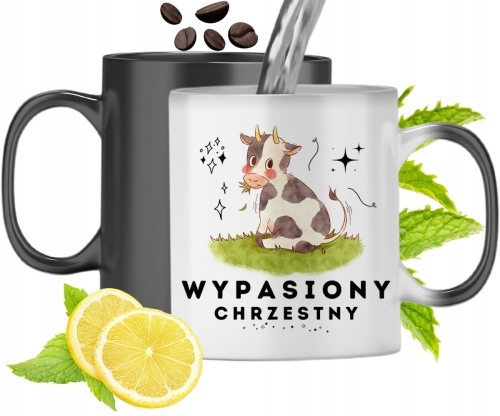 Kubek Magiczny Dla Chrzestnego Zmieniający Kolor Z Nadrukiem Ze Zdjęciem