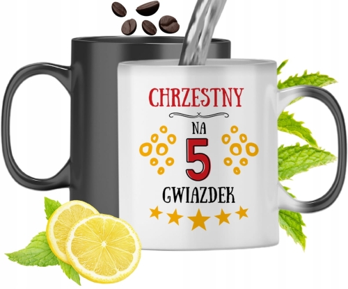 Kubek Magiczny Dla Chrzestnego Zmieniający Kolor Z Nadrukiem Ze Zdjęciem