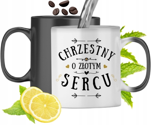 Kubek Magiczny Dla Chrzestnego Zmieniający Kolor Z Nadrukiem Ze Zdjęciem