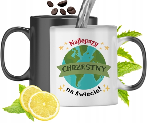 Kubek Magiczny Dla Chrzestnego Zmieniający Kolor Z Nadrukiem Ze Zdjęciem