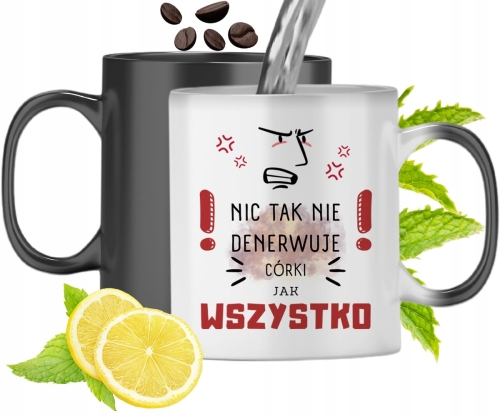 Kubek Magiczny Dla Córki Czarny Zmieniający Kolor Z Nadrukiem Ze Zdjęciem