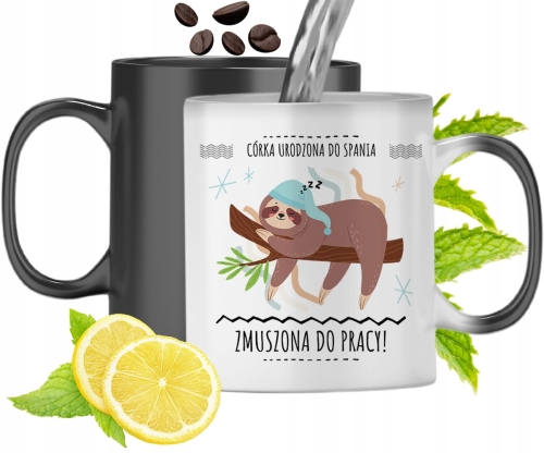 Kubek Magiczny Dla Córki Czarny Zmieniający Kolor Z Nadrukiem Ze Zdjęciem