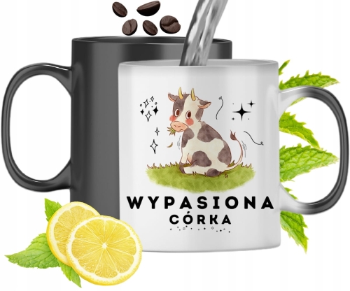 Kubek Magiczny Dla Córki Czarny Zmieniający Kolor Z Nadrukiem Ze Zdjęciem