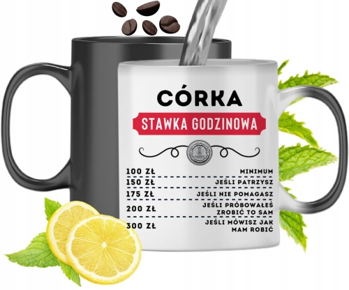 Kubek Magiczny Dla Córki Czarny Zmieniający Kolor Z Nadrukiem Ze Zdjęciem