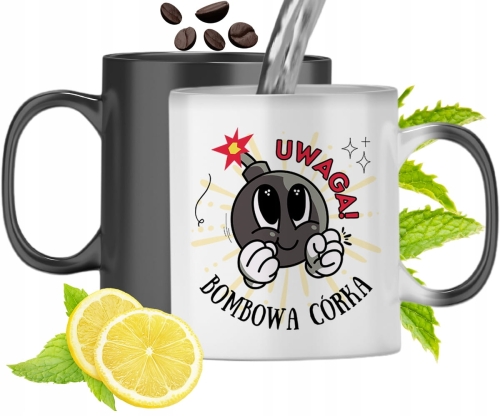 Kubek Magiczny Dla Córki Czarny Zmieniający Kolor Z Nadrukiem Ze Zdjęciem