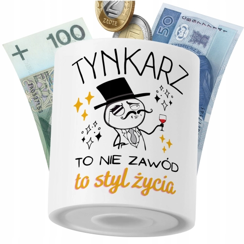 Skarbonka Dla Tynkarza na Prezent z Nadrukiem ze Zdjęciem PoliDraw