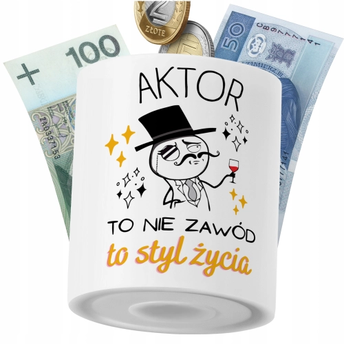 Skarbonka Dla Aktora na Prezent z Nadrukiem ze Zdjęciem PoliDraw