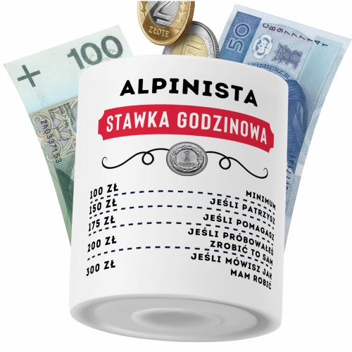 Skarbonka Dla Alpinisty na Prezent z Nadrukiem ze Zdjęciem PoliDraw