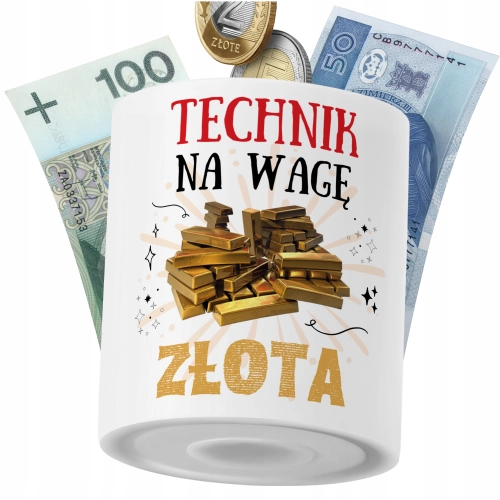 Skarbonka Dla Technika na Prezent z Nadrukiem ze Zdjęciem PoliDraw