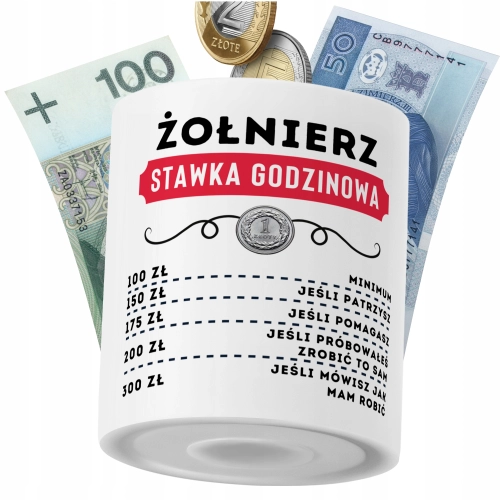 Skarbonka Dla Żołnierza na Prezent z Nadrukiem ze Zdjęciem PoliDraw