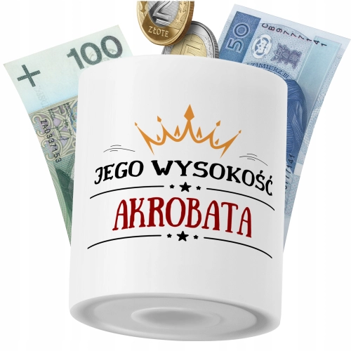 Skarbonka Dla Akrobaty na Prezent z Nadrukiem ze Zdjęciem PoliDraw