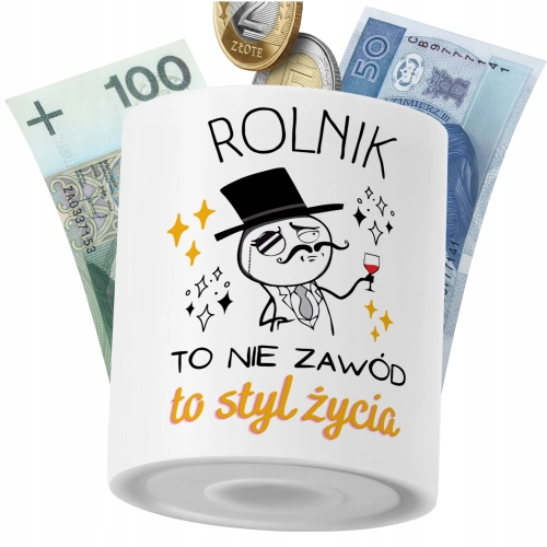 Skarbonka Dla Rolnika na Prezent z Nadrukiem ze Zdjęciem PoliDraw