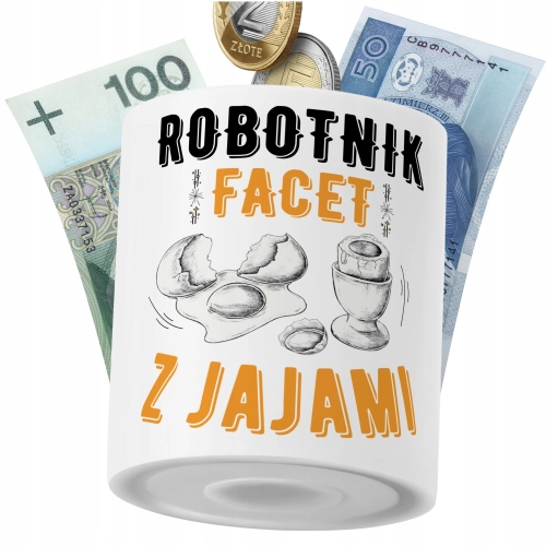 Skarbonka Dla Robotnika na Prezent z Nadrukiem ze Zdjęciem PoliDraw