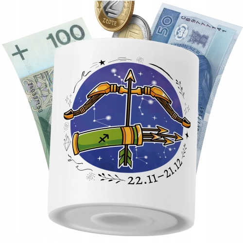 Skarbonka Zodiaki na Prezent z Nadrukiem ze Zdjęciem PoliDraw