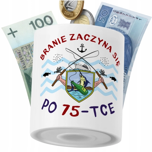 Skarbonka Urodziny75 na Prezent z Nadrukiem ze Zdjęciem PoliDraw
