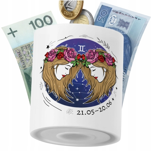 Skarbonka Zodiaki na Prezent z Nadrukiem ze Zdjęciem PoliDraw